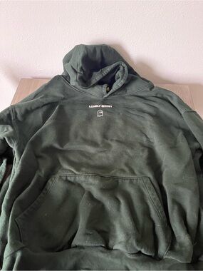 LONELY GHOST Men's Dark Green Pullover Hoodie